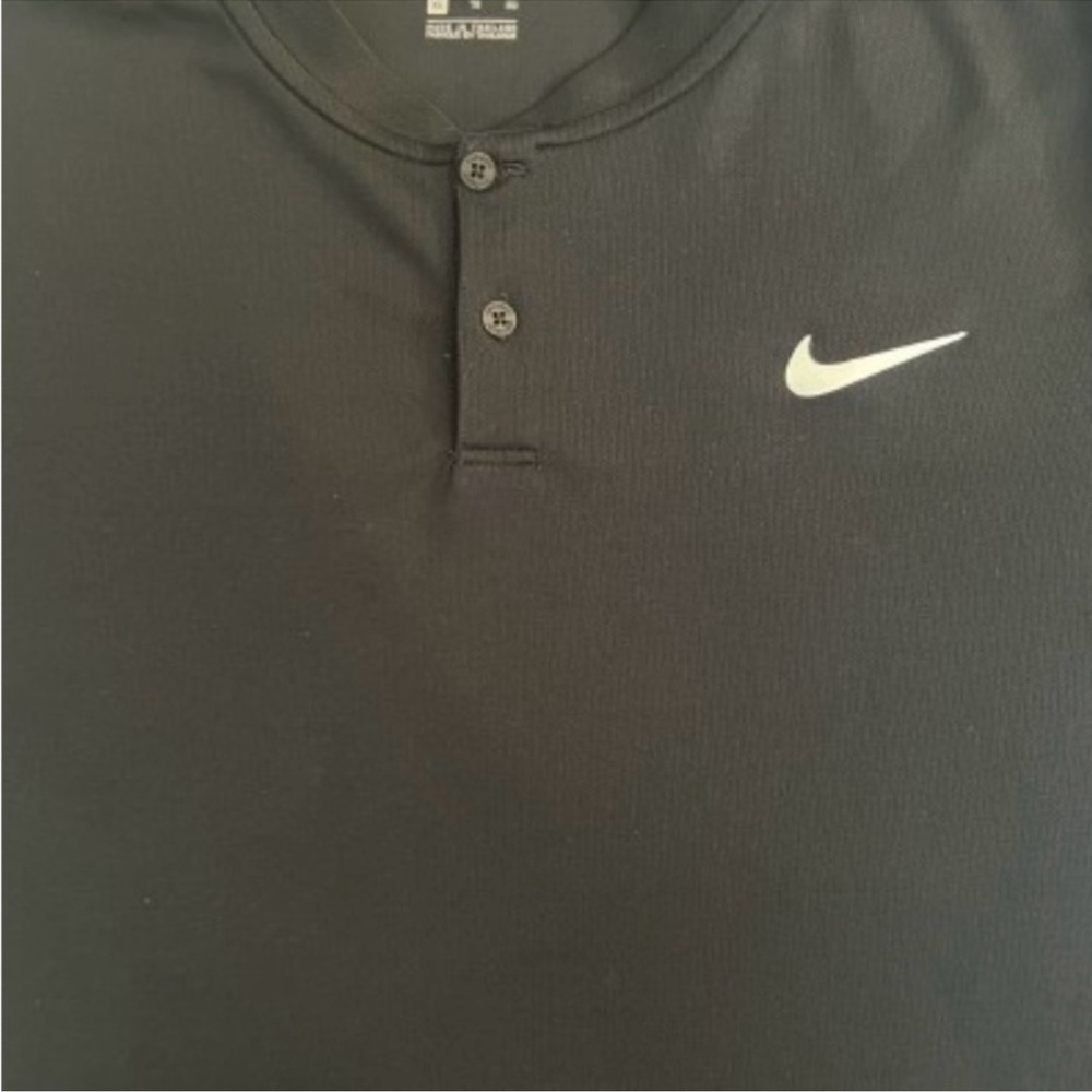 Nike Men's Black Henley Polo Shirt